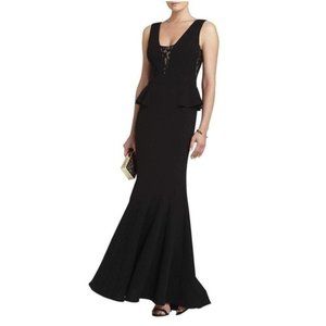 BCBGMaxAzria Silvia Sleeveless Peplum Gown
